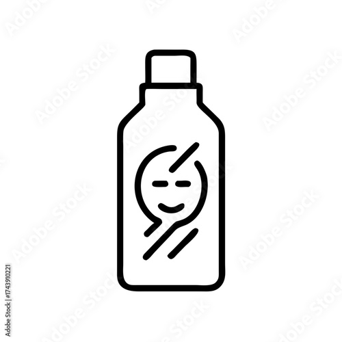 Bottle of facial toner with minimalist line art design  
