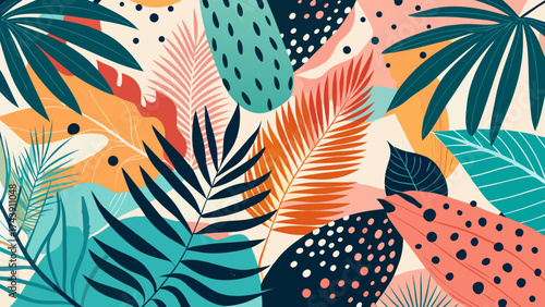 Vibrant tropical foliage arrangement with dark accents