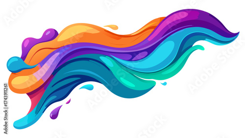 Colorful abstract wave illustration on white background