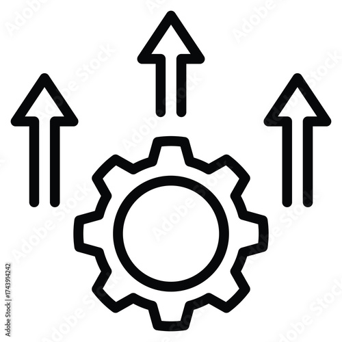 Production Icon Line Vector Illustration