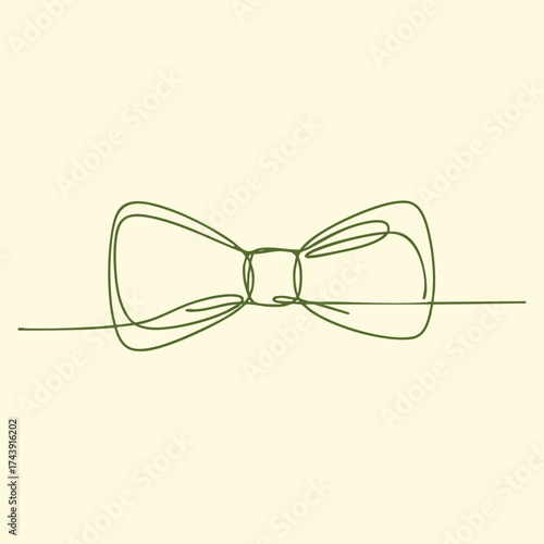 Minimalist Line Drawing of a Bow Tie with Elegant Curves on a Light