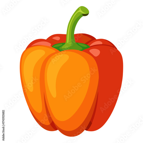 red bell pepper isolated on white background