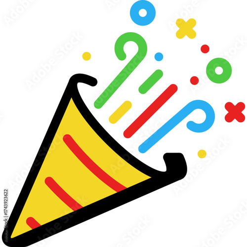 Colorful Party Popper Confetti Illustration