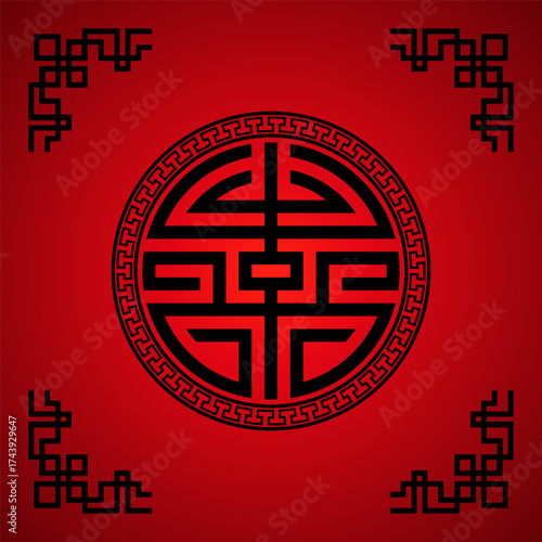 Tradition Chinese, tibet knot Composition. Cover, invitation, template, background. Vector illustration
