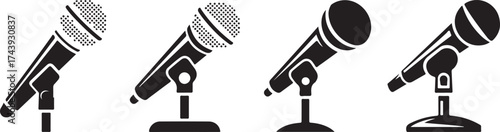 Microphone Sound Media Sing Entertainment Isolated Silhouette