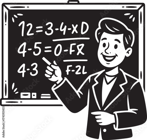Inspiring educator teaching math with enthusiasm