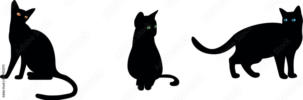 Obraz premium black cat silhouette