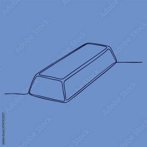 Minimalist Line Drawing of a Classic Car on a Solid Blue with Simple Outline Style