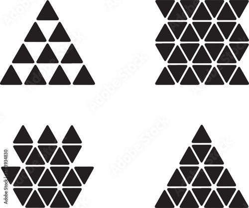 Triangular Patterns Grouping Silhouette on Transparent Backdrop
