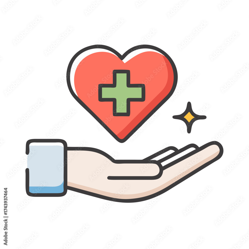 Obraz premium 3D Medical Aftercare Icon