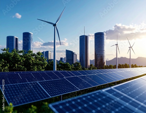 Sustainable City of the Future with Renewable Energy and Green Architecture