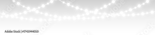 png classic white Christmas garland with elegant illumination for event design
