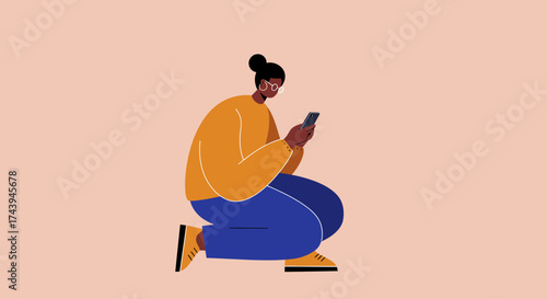 Person using smartphone browsing social media or messaging Modern digital lifestyle and connectivity