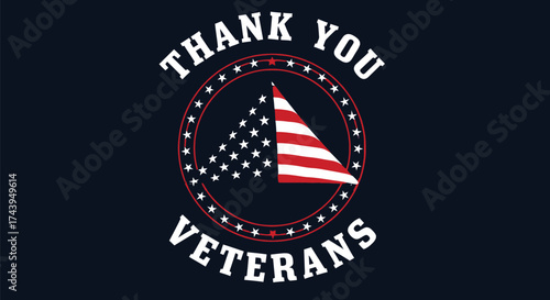 Expressing gratitude to veterans with patriotic American flag emblem