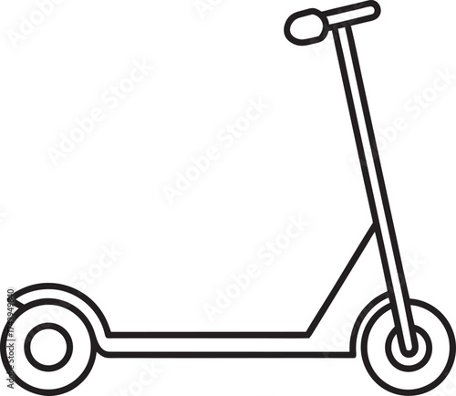 Simple Line Art Icon of a Scooter on a White Background