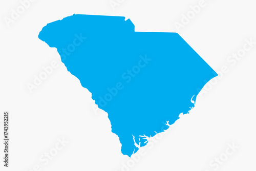 Vector graphic artwork suitable for print and web containing flat detailed map of SOUTH CAROLINA