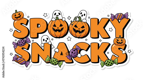 Spooky Snacks Delights: A colorful and inviting image showcasing Spooky Snacks decorated with spooky elements that adds a touch of playful Halloween delight.