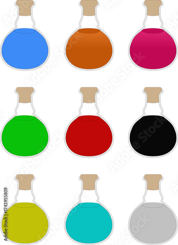 Magic Potion Bottles Color Grid