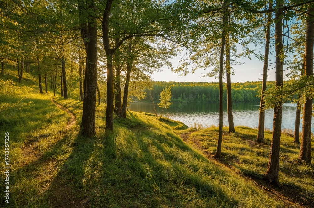 Obraz premium Sunny Day Walks Through Forest Trails