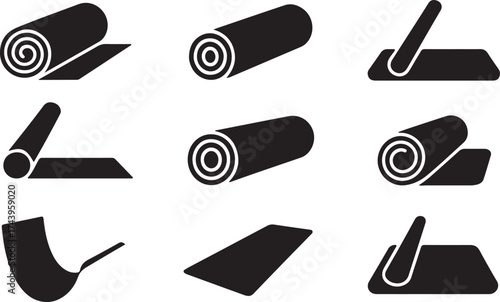 Yoga Mat Silhouette Fitness Workout Floor Training Gym Exercise