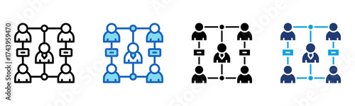 Matrix Management icon Multi Style Vector Illustration