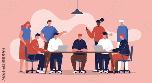 Diverse team collaborating in a modern meeting Business communication teamwork innovation