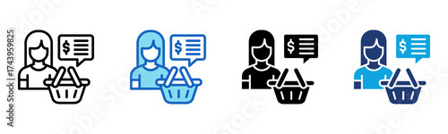 Purchasing icon Multi Style Vector Illustration