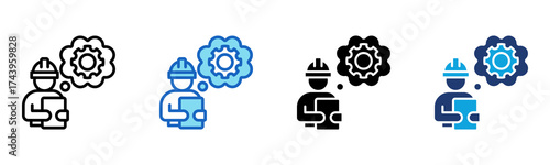 Production Planner icon Multi Style Vector Illustration