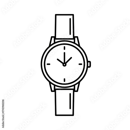 Wristwatch Icon – Classic Analog Watch Outline Design