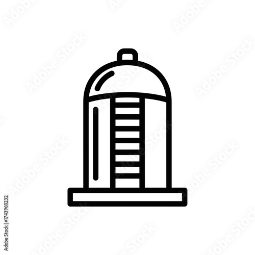 Detergent Bottle Icon – Cleaning Liquid with Floral Scent Outline Design
