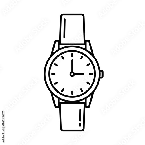Wristwatch Icon – Classic Analog Watch Outline Design