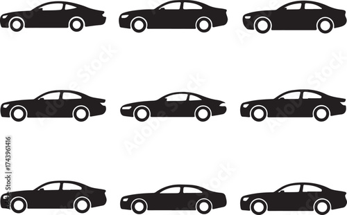 Car Silhouette Pattern Automotive Transport Vehicle Backdrop