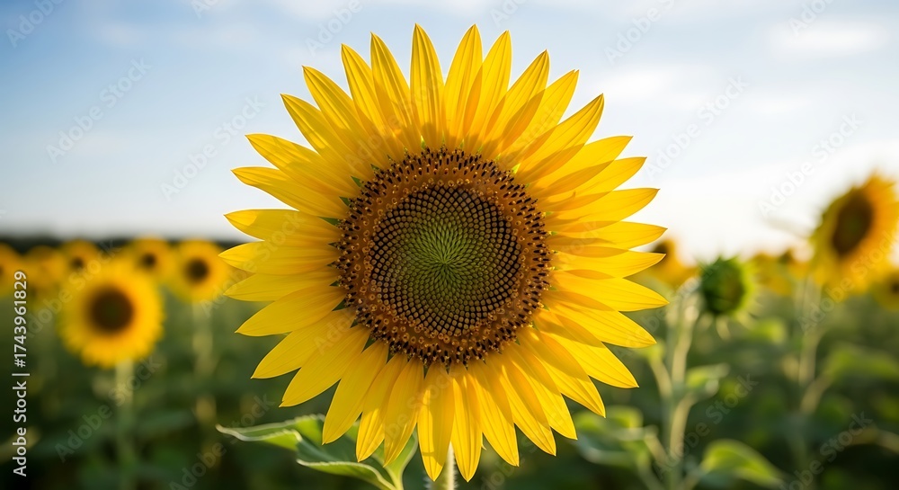 Obraz premium Bright Sunflower in Field.