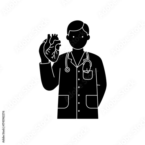 Doctor holding heart model representing International Doctor's Day  
