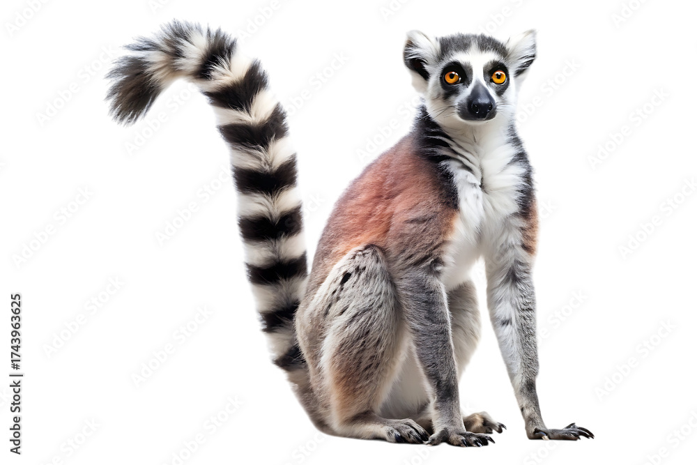Fototapeta premium cute Lemur isolated on transparent background