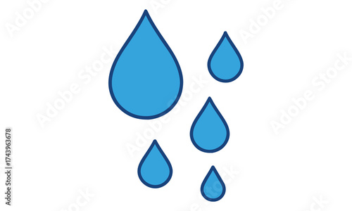 Water drop shape. Blue water drops set. Vector blue water drop icon set. Water drop Logo Template vector illustration. water splash and water drop on light background.