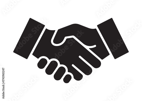 Handshake Icon, Handshake Solid Vector Design