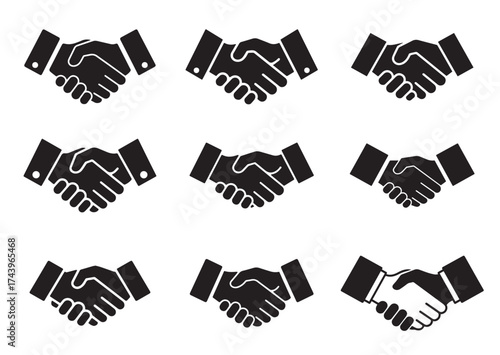 Handshake Icon, Handshake Solid Vector Design