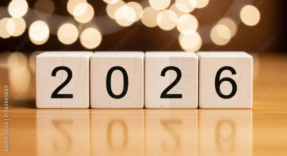 Naklejka premium The Year Twenty Twenty Six Approaching New Beginnings Awaiting