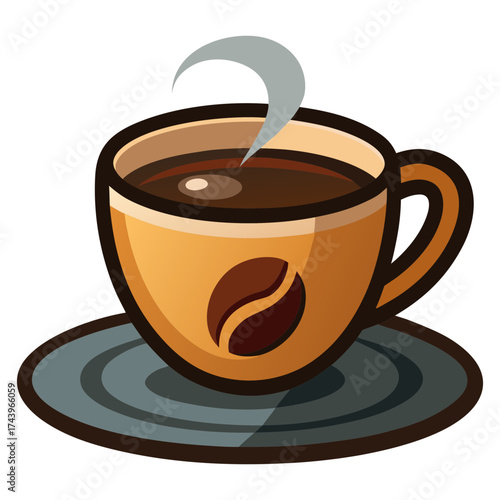 cup of coffee with steam. hot coffee vector design