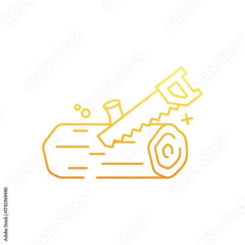Wood Cutting Icon vector