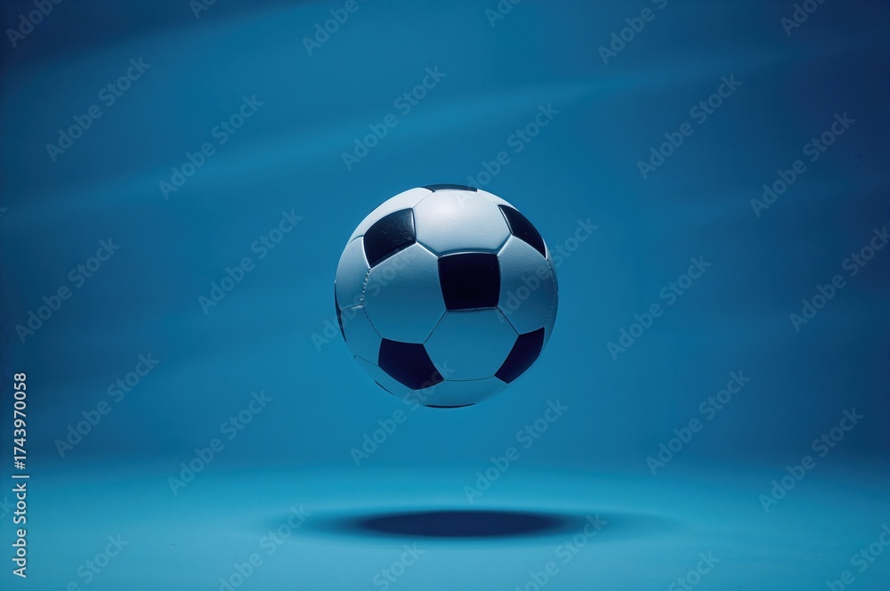 Naklejka premium Soccer ball in motion on white background