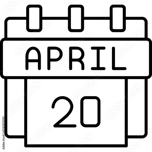 20th April Date Icon