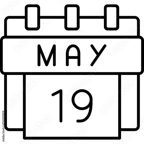 19th May Date Icon