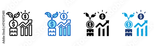 Capital Investment icon Multi Style Vector Illustration