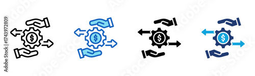 Financial Control icon Multi Style Vector Illustration