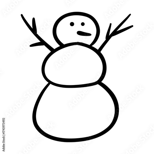 snowman handdrawn icon