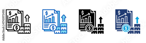 Business Profit icon Multi Style Vector Illustration