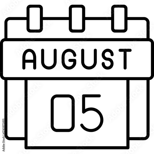 5th August Date Icon