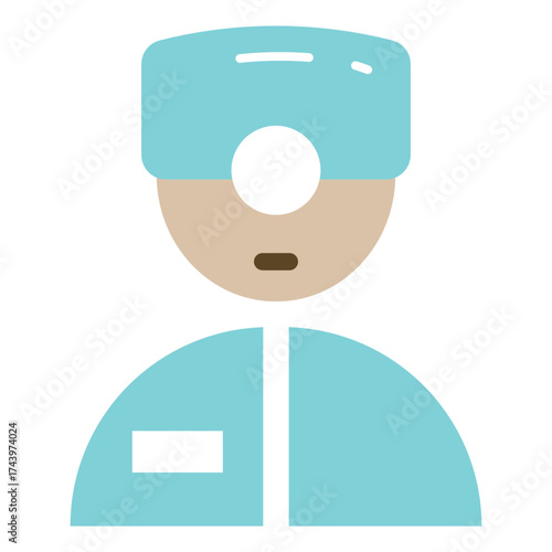 Surgeon icon in flat style